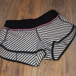 RARE Black and White Lululemon Speed Shorts